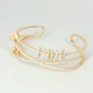 NEW Chic Pave CZ Open Cuff Bangle Bracelet